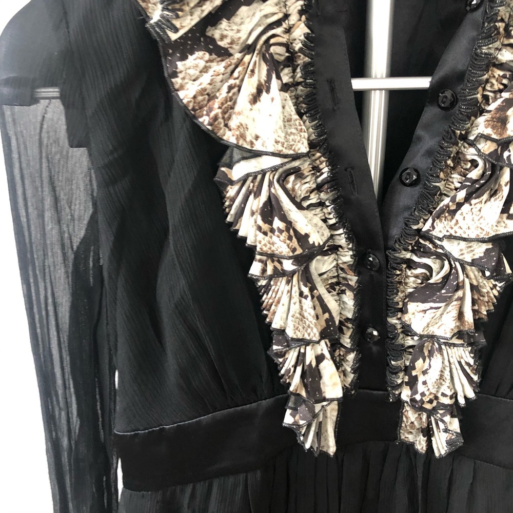 Alberto Makali front ruffles crinkle sheer dress - Picture 4 of 10